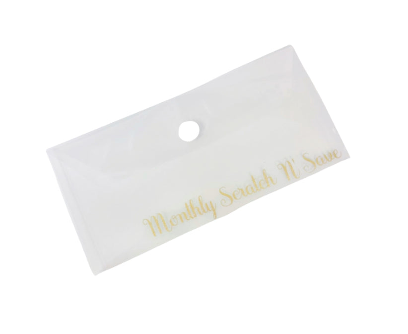 Pink Monthly Scratch N’ Save Bundle W/ Clear And Gold Envelope