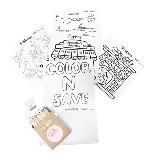 Color With Money N’ Save W/ Clear Envelope and Colored Pencils