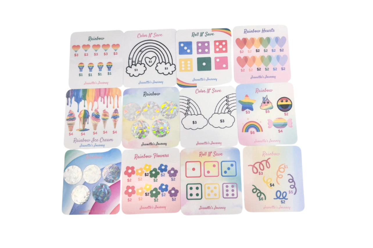 Colorful Dollar Randomizer Challenge Cards | 12 (volume 2)