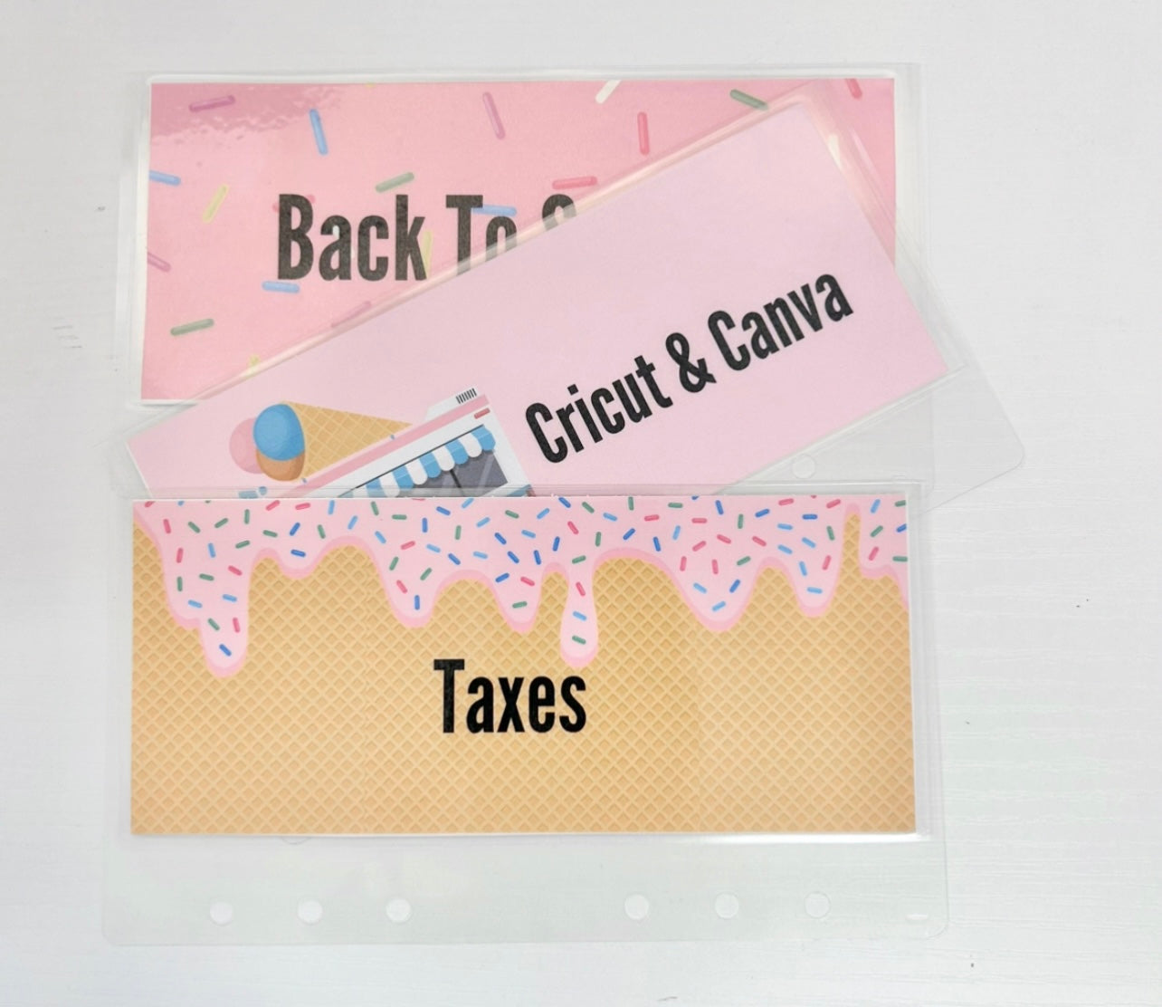 Ice Cream Collection Cash Envelopes/ A6 Binder (6 count)