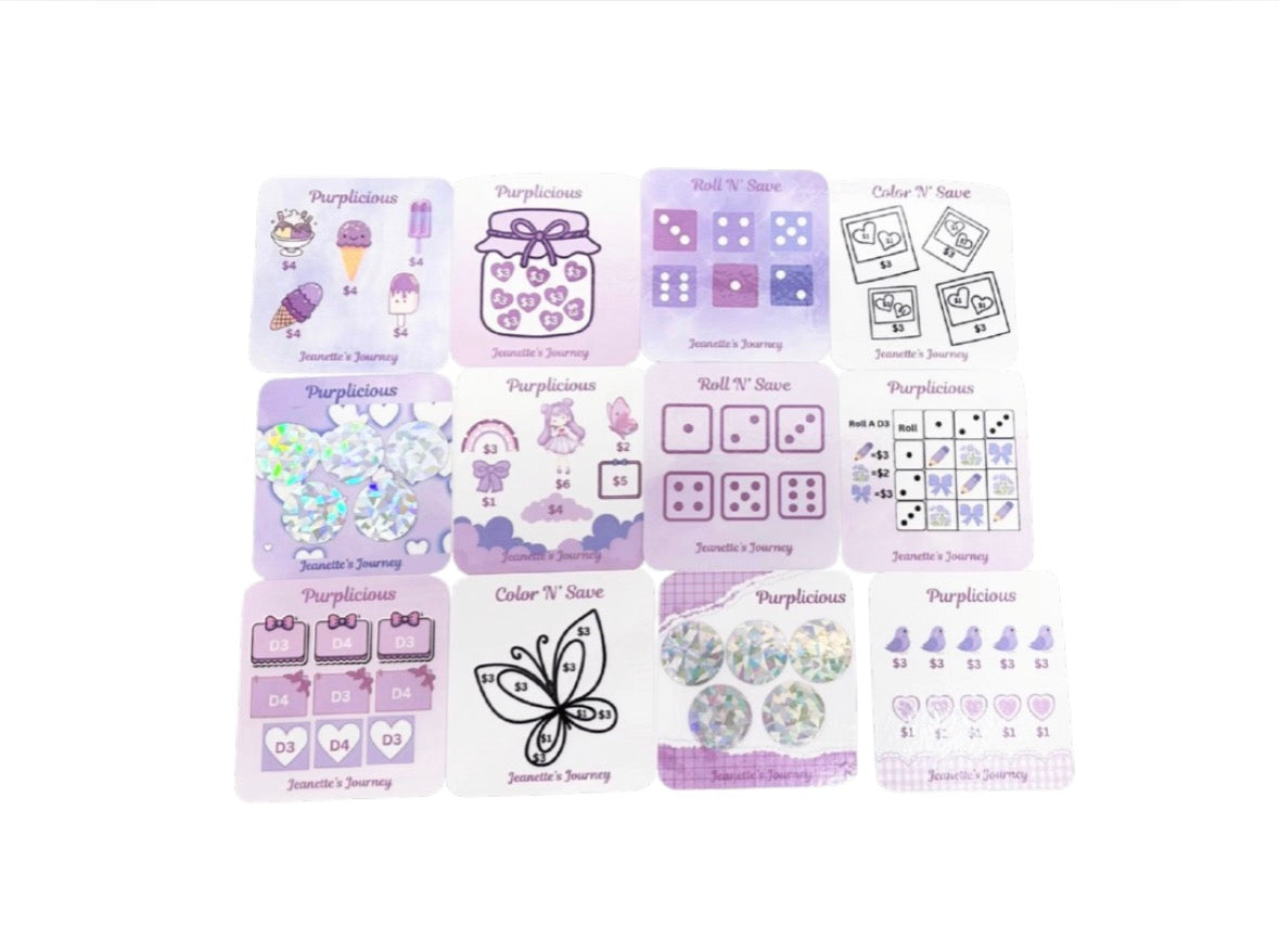 Colorful Dollar Randomizer Challenge Cards | 12 (volume 4)