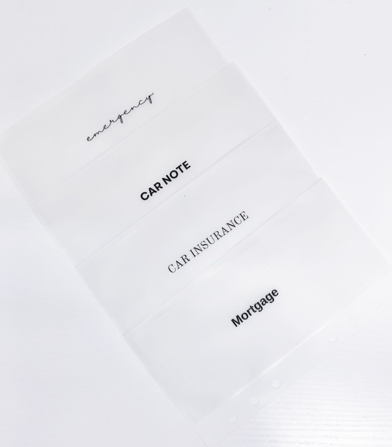 Minimalist Matte Vellum Cash Envelopes/ A6