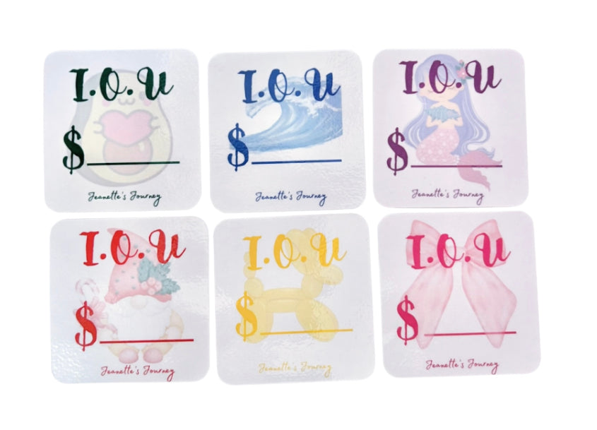 Colorful Dollar Mondays I.O.U Cards