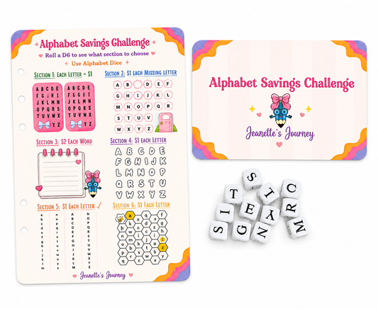 Alphabet Savings Challenge | A5 laminated