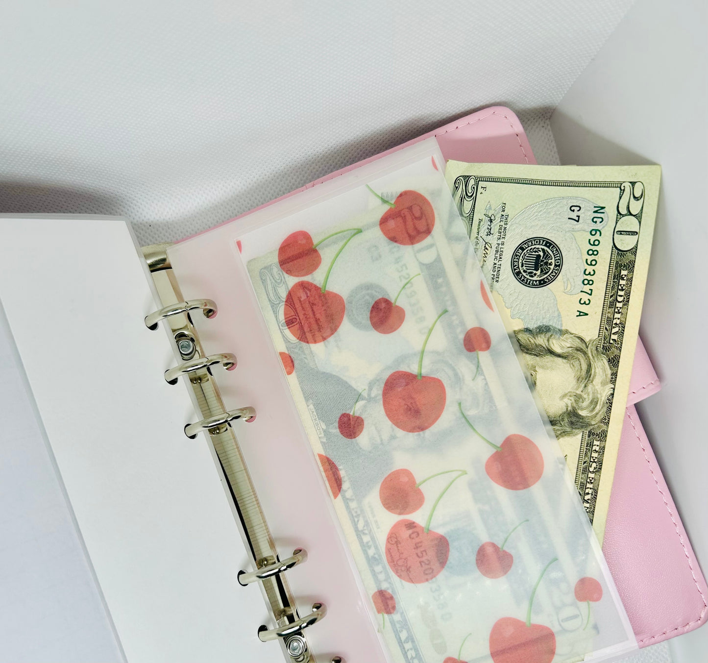 Glitter Cherry Cash Stuffing Bundle| A6 Binder