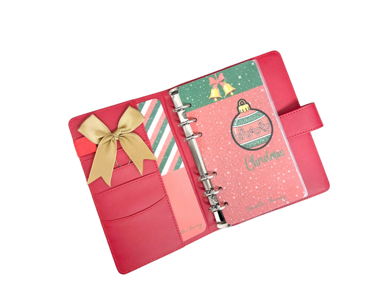 Christmas Red Binder With Dashboard & Decor/ A6