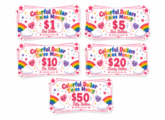 Colorful Dollar Tinies Prop Money