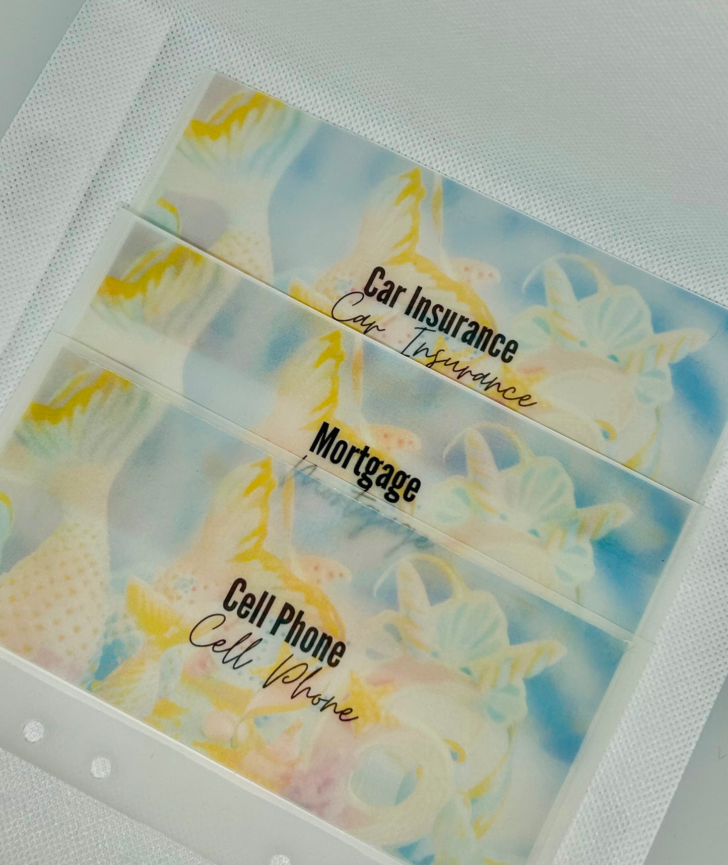 Personalized Matte Vellum  Cash Envelopes/ A6 Binder