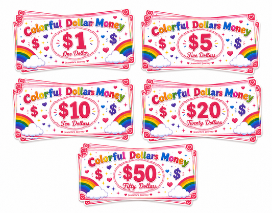 Colorful Dollar Prop Money