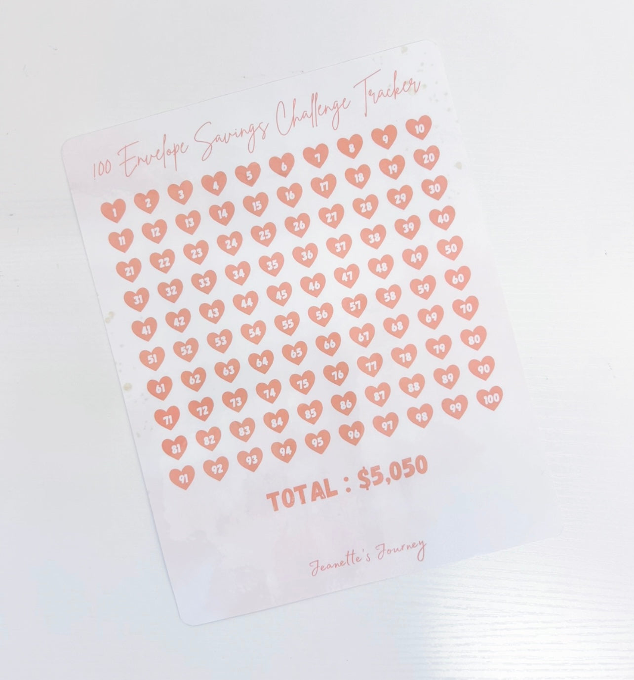 100 Envelope Savings Challenge (flat layout)