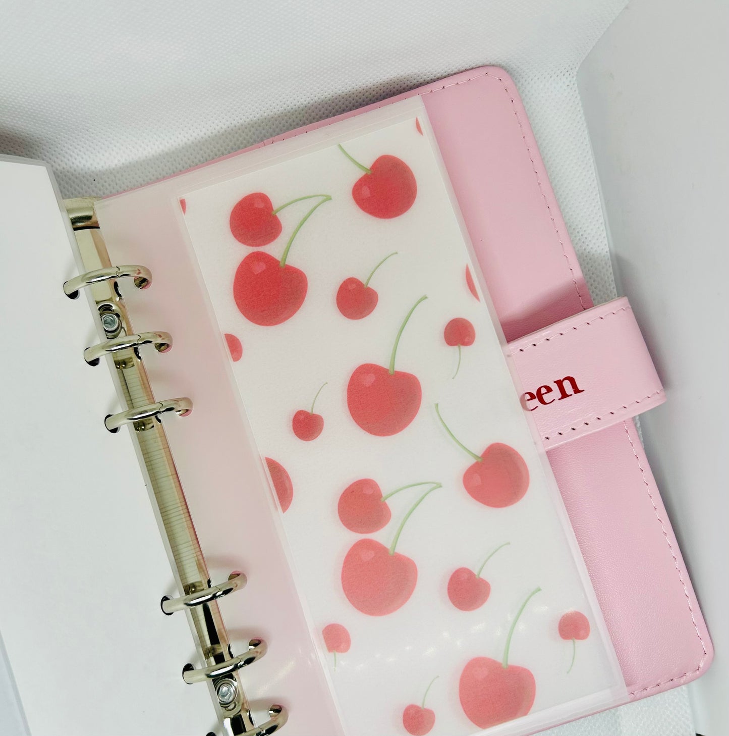 Glitter Cherry Cash Stuffing Bundle| A6 Binder