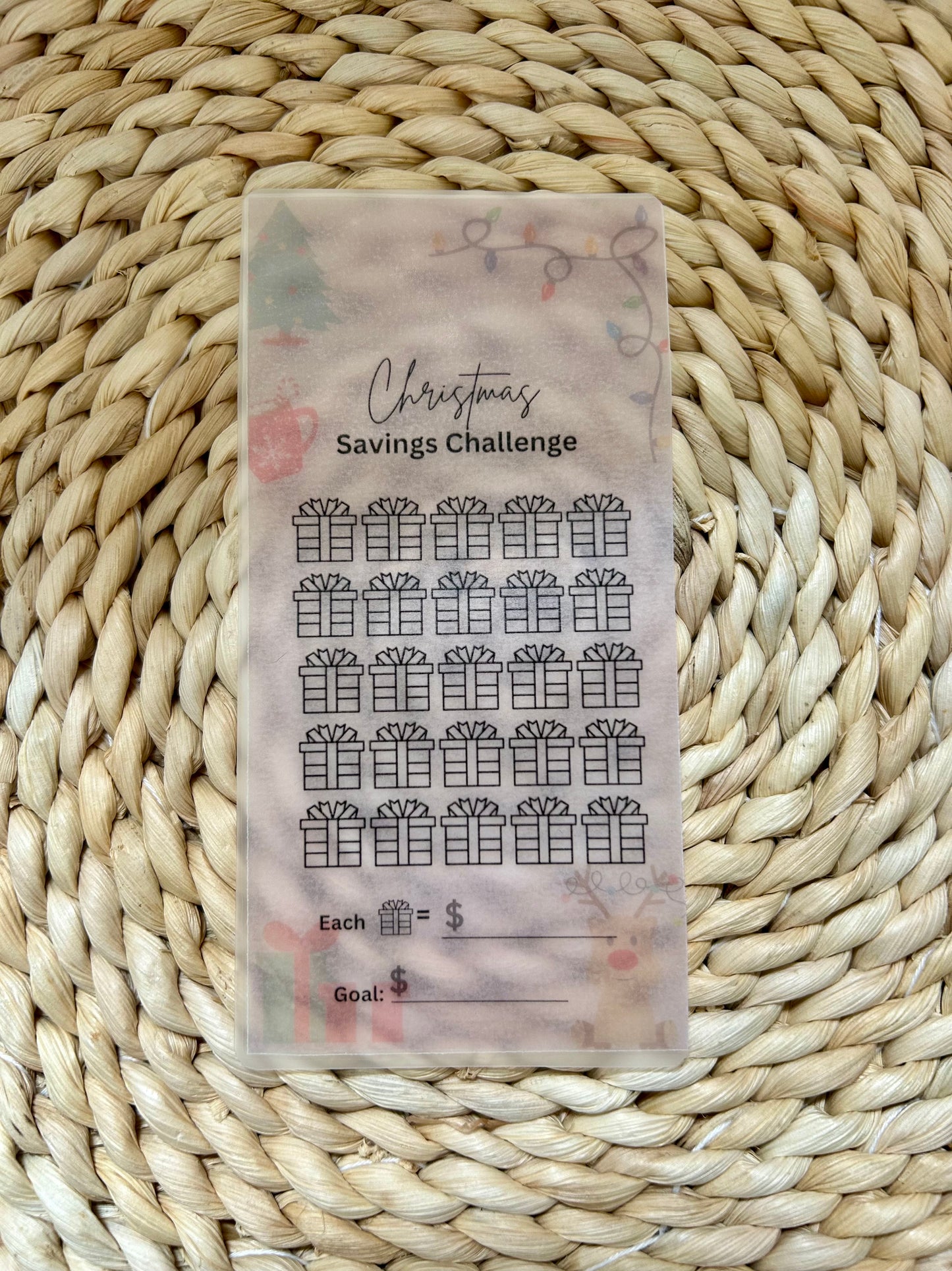 Matte Vellum Christmas Savings Challenge