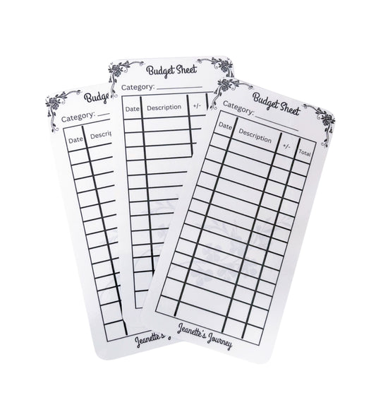 Black Floral Budget Sheet (set of 2)