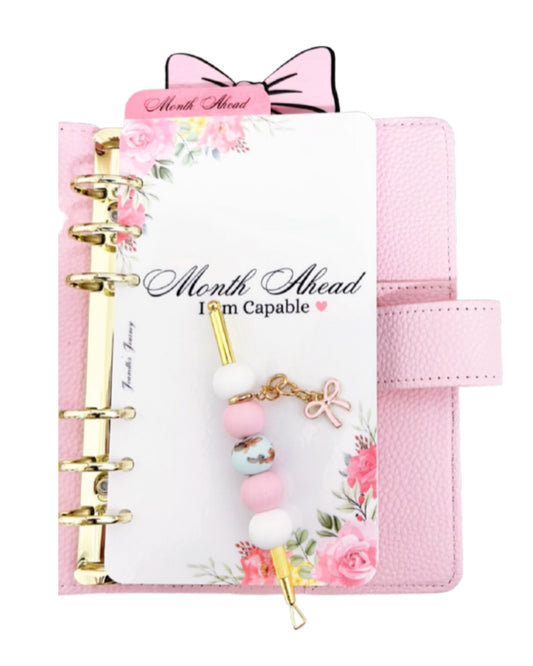 Rubber Pink and Floral Beaded Scratcher Tool (Random Beads)