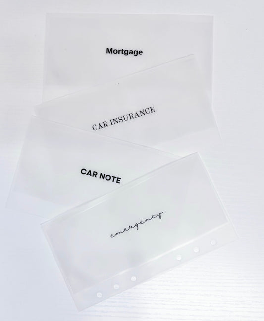 Minimalist Matte Vellum Cash Envelopes/ A6