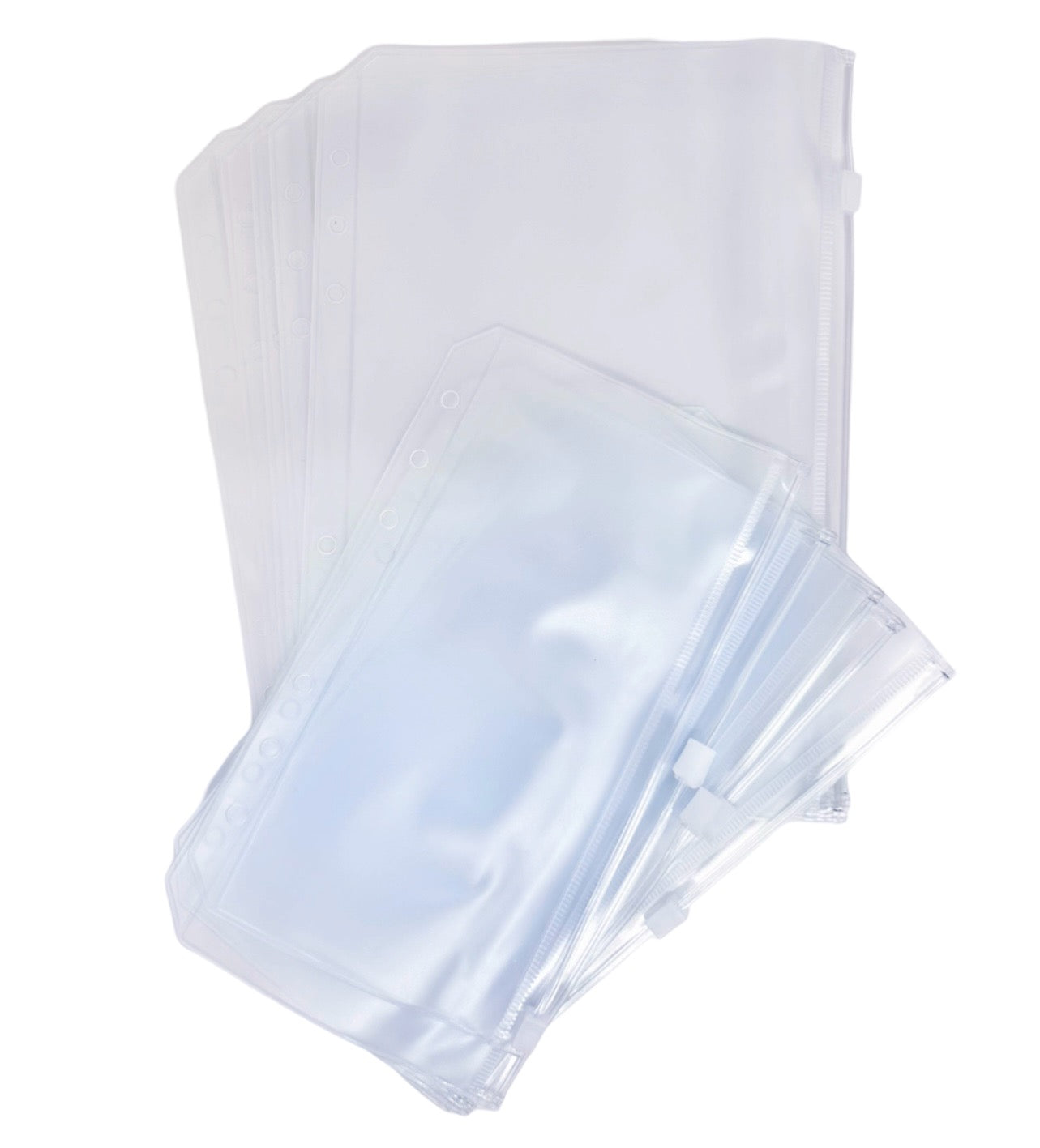 6 Hole Frosted PVC Zippered Envelopes (6 count)
