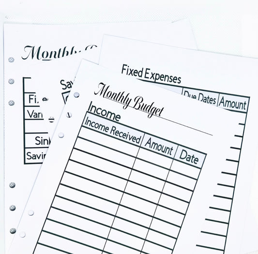 Monthly Laminated Budget Planner Pages/ A5 Pages