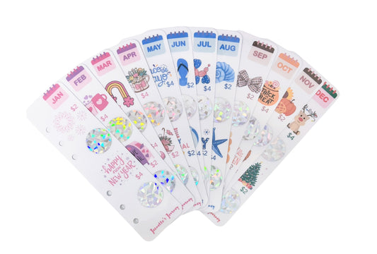 Monthly Bookmark Scratch N’ Save Bundle/ A6 (6 holes)