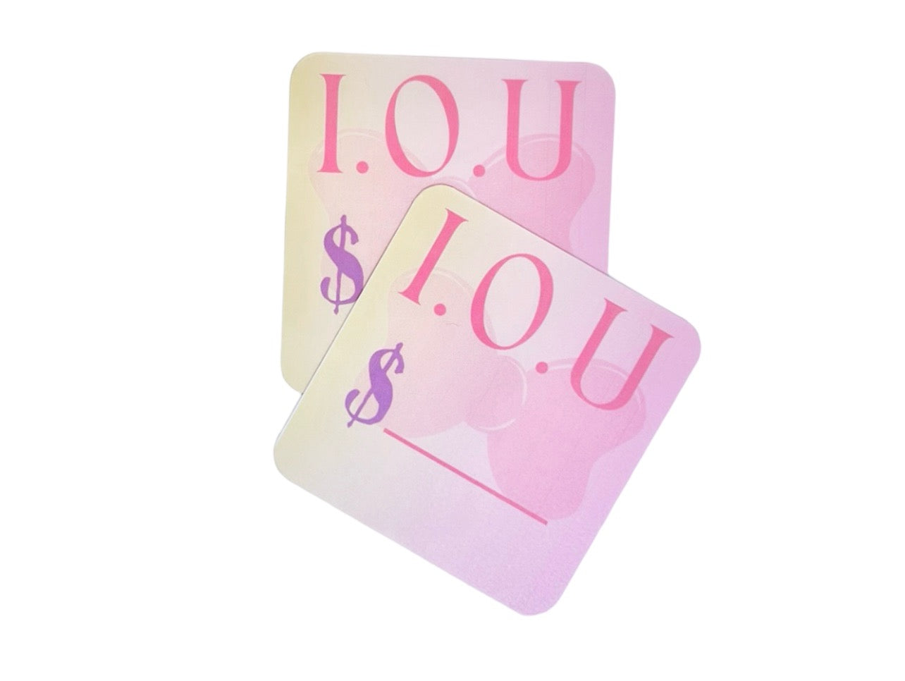 Pinky Kitty Budgeting I.O.U Cards