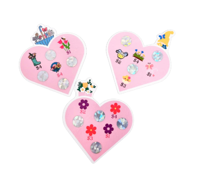3 Hearts With A Pop Of Spring Scratch N’ Save Cut Outs