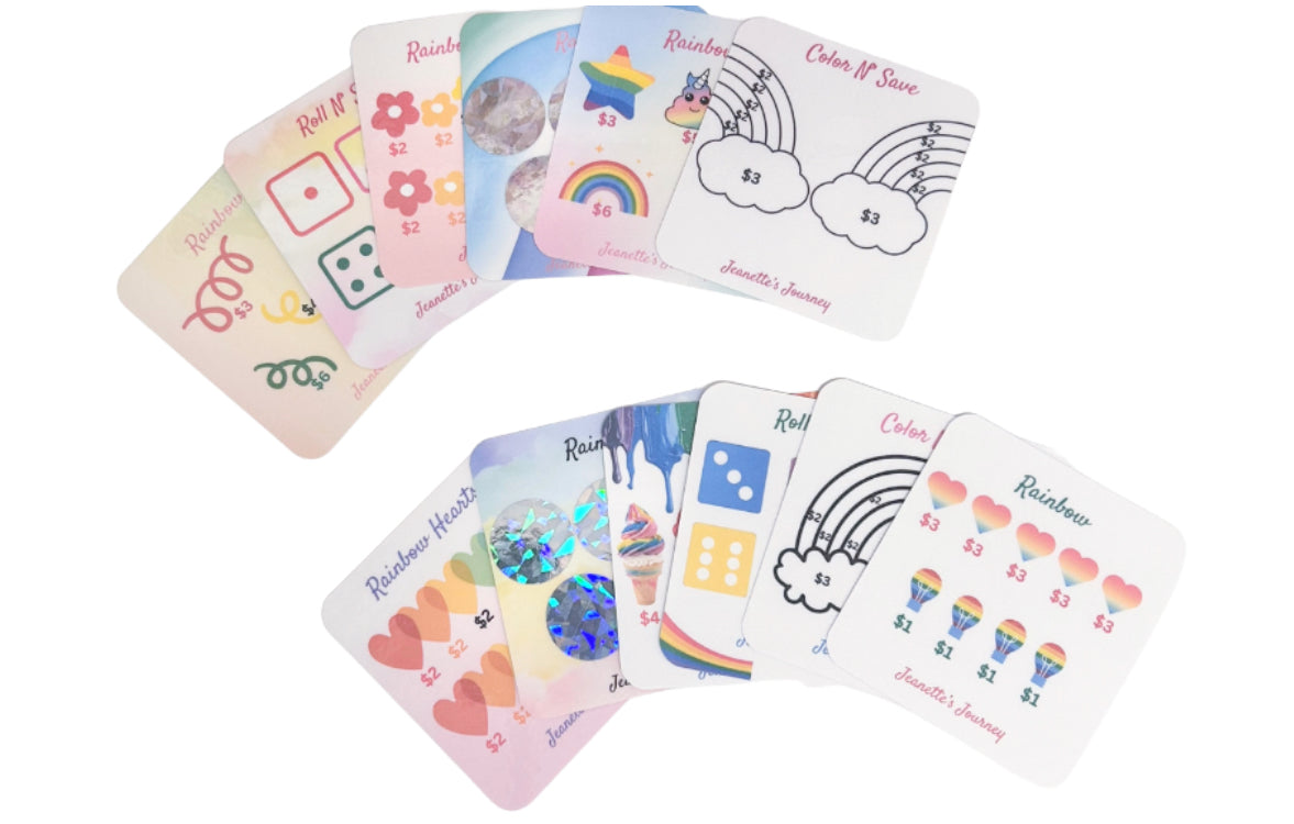 Colorful Dollar Randomizer Challenge Cards | 12 (volume 2)