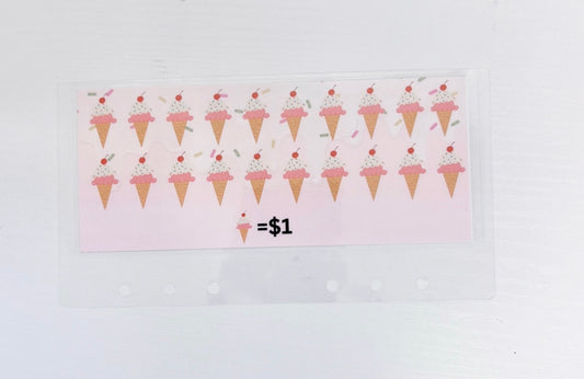 Ice Cream Envelope Savings Challenge | A6