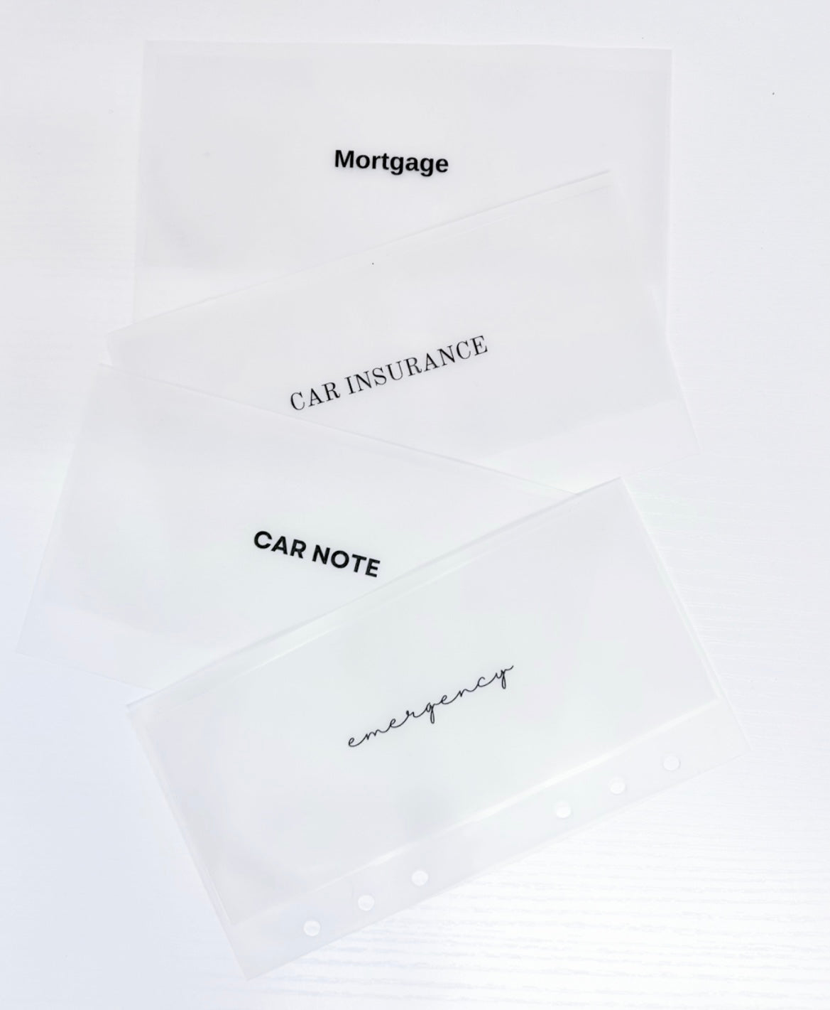 Minimalist Matte Vellum Cash Envelopes/ A6