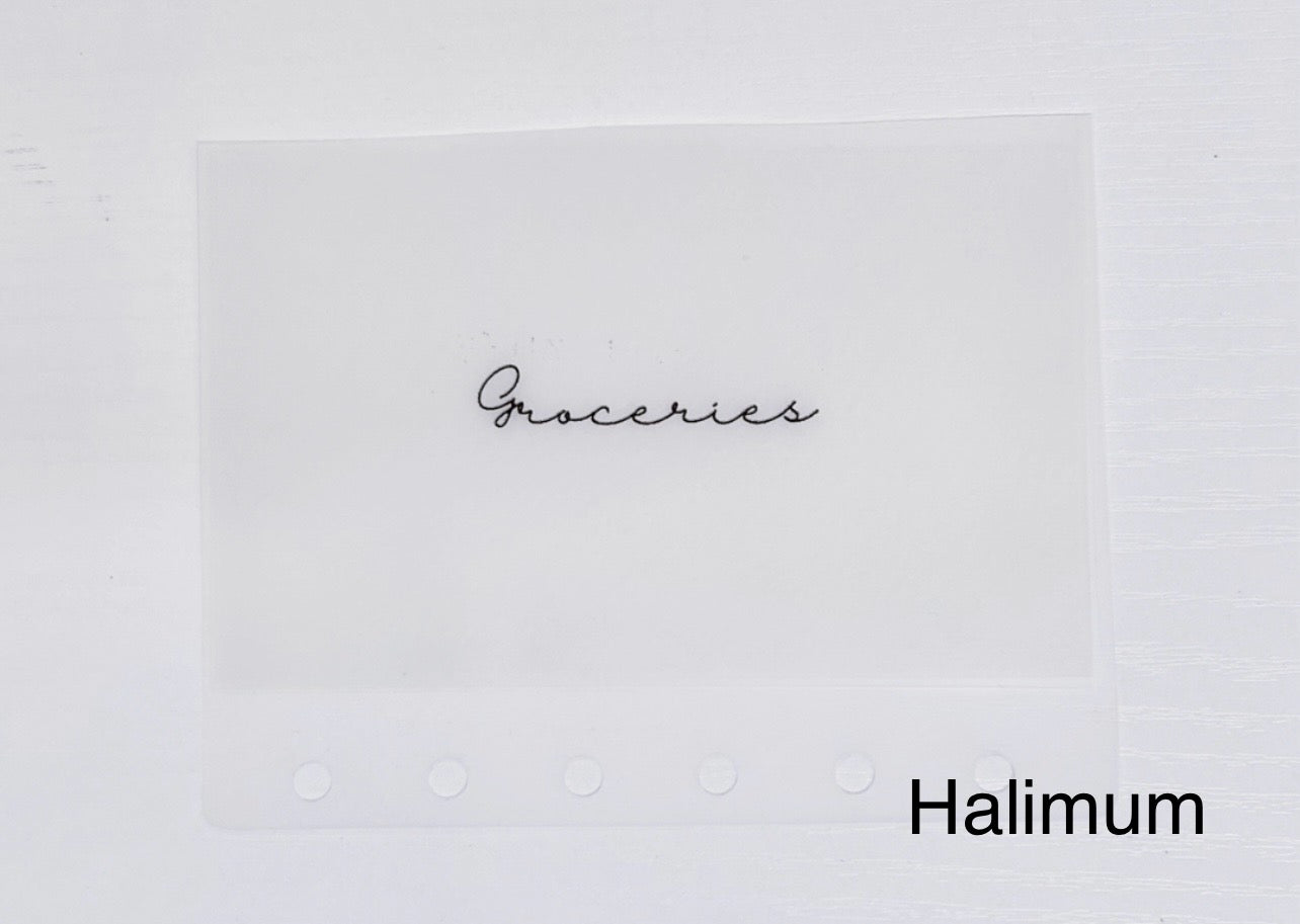 Mini Minimalist Matte Vellum Cash Envelopes/ A7