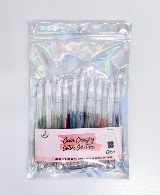 Color Changing Glitter Gel Pens/ 18 Count Clickable