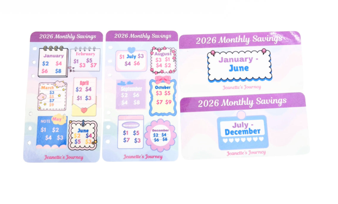 2026 Monthly Savings Challenge