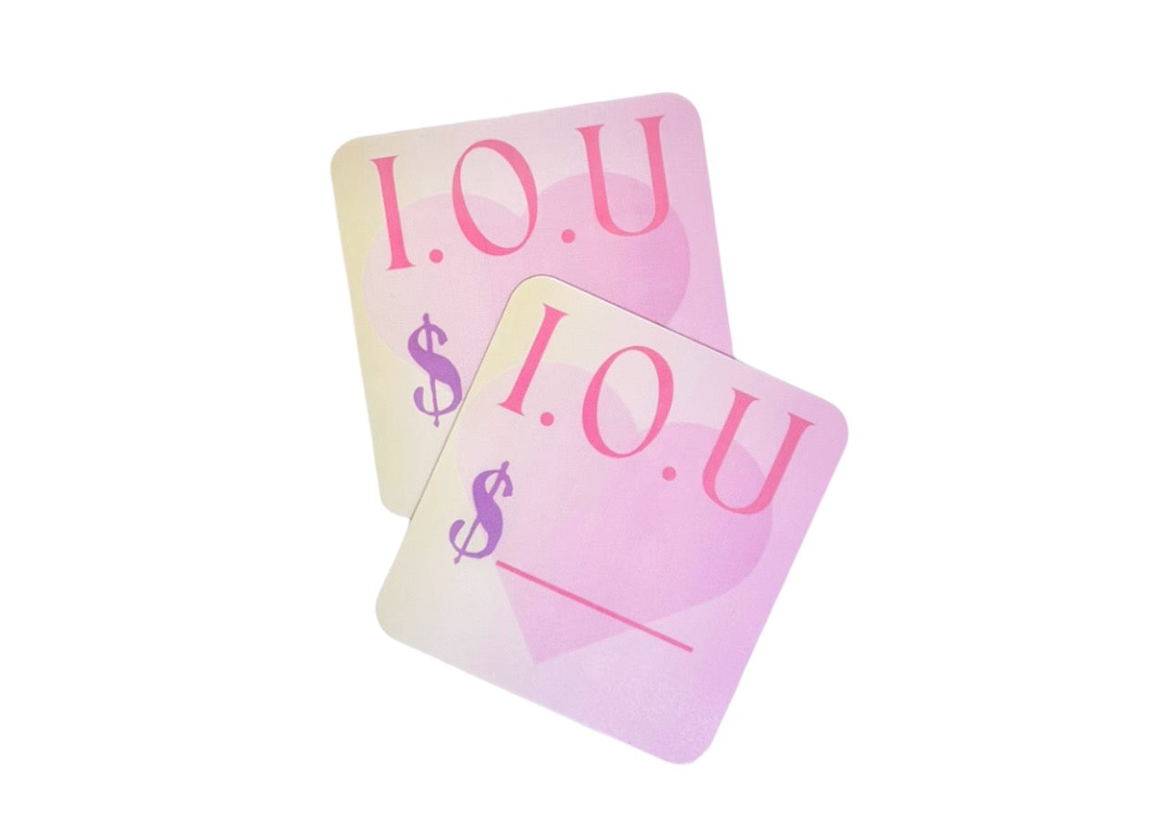 Pinky Kitty Budgeting I.O.U Cards