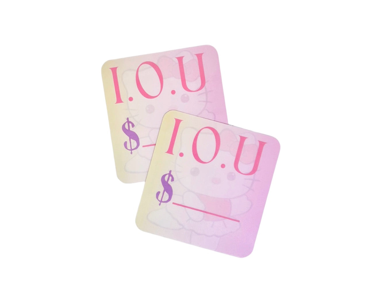 Pinky Kitty Budgeting I.O.U Cards