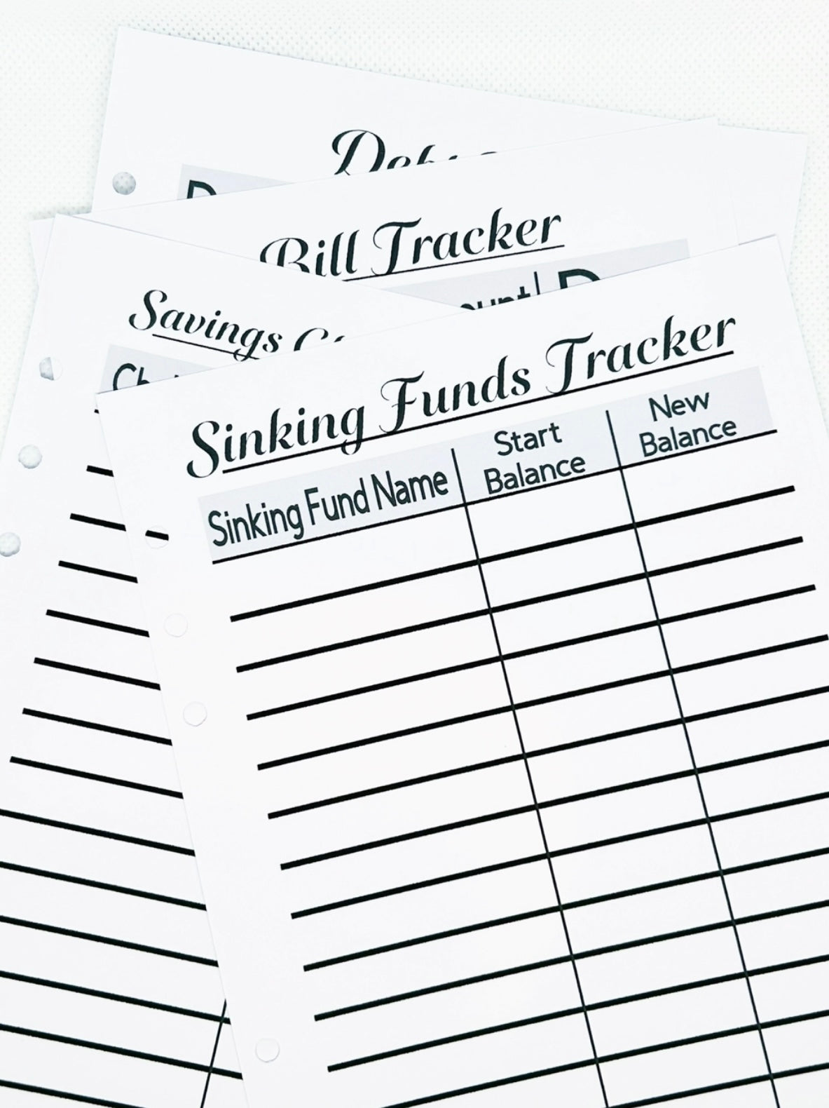 Funds Tracker Laminated Pages/ A5 Pages