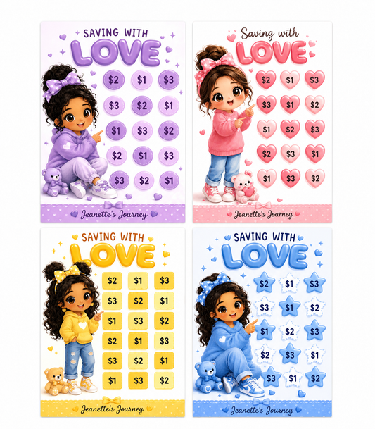 100 Savings Challenges Binder Refills | Saving With Love | Set Of 4 (Copy 2)
