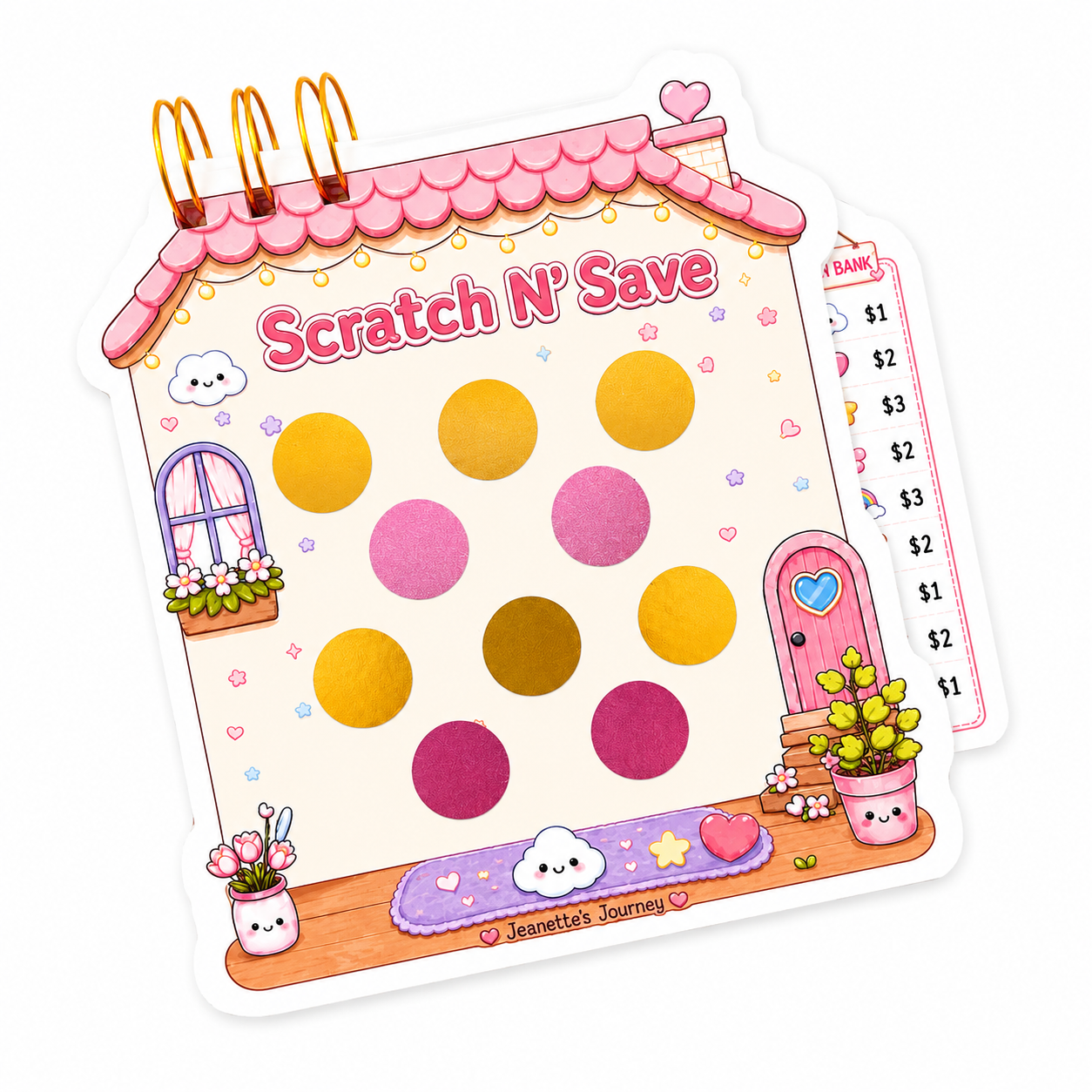 Home Savings Challenge With House Cards | A6 Cut Out Booklet