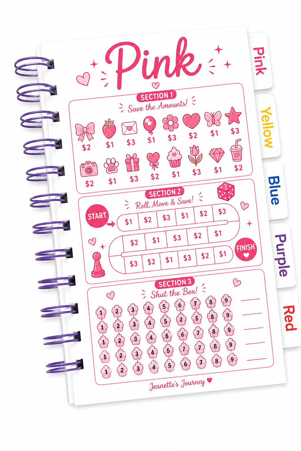 Colorful Dollar Tabbed Book Of Savings| A6 Booklet