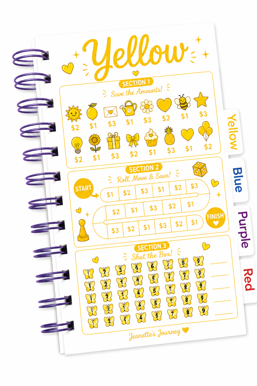 Colorful Dollar Tabbed Book Of Savings| A6 Booklet