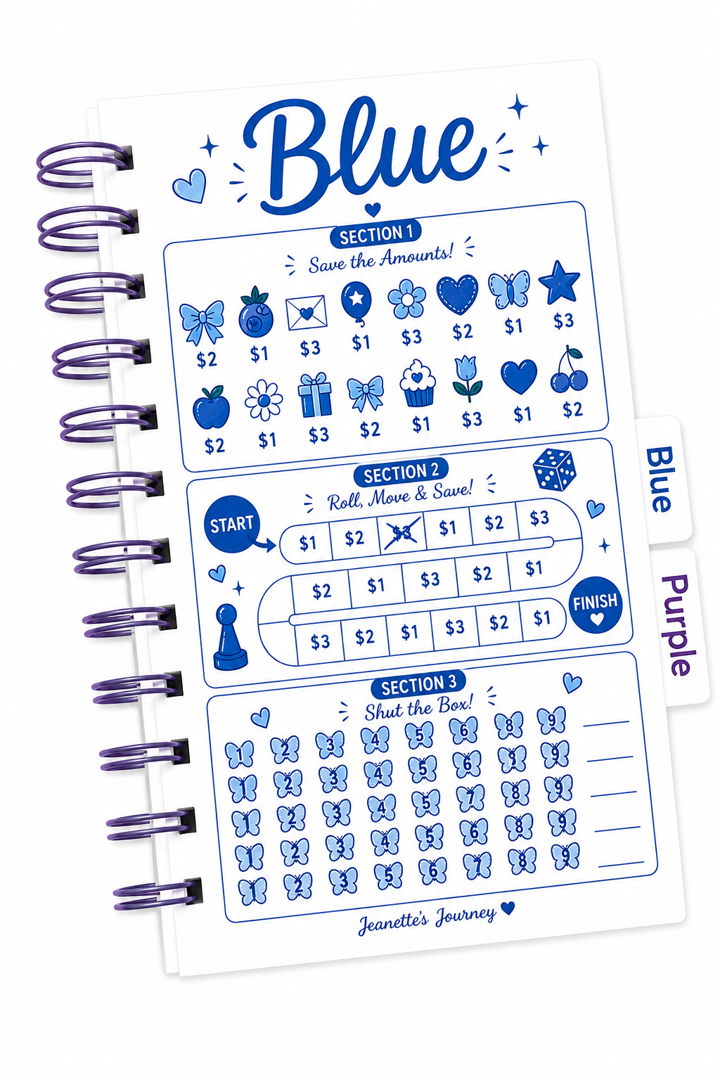 Colorful Dollar Tabbed Book Of Savings| A6 Booklet