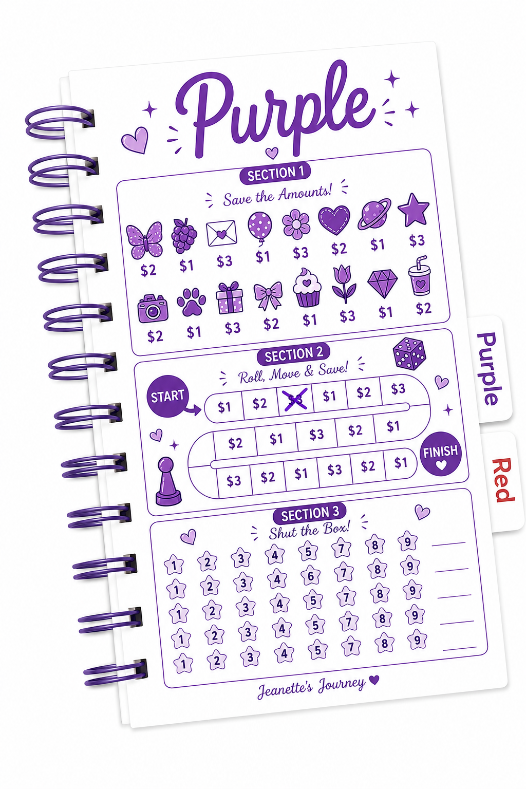 Colorful Dollar Tabbed Book Of Savings| A6 Booklet