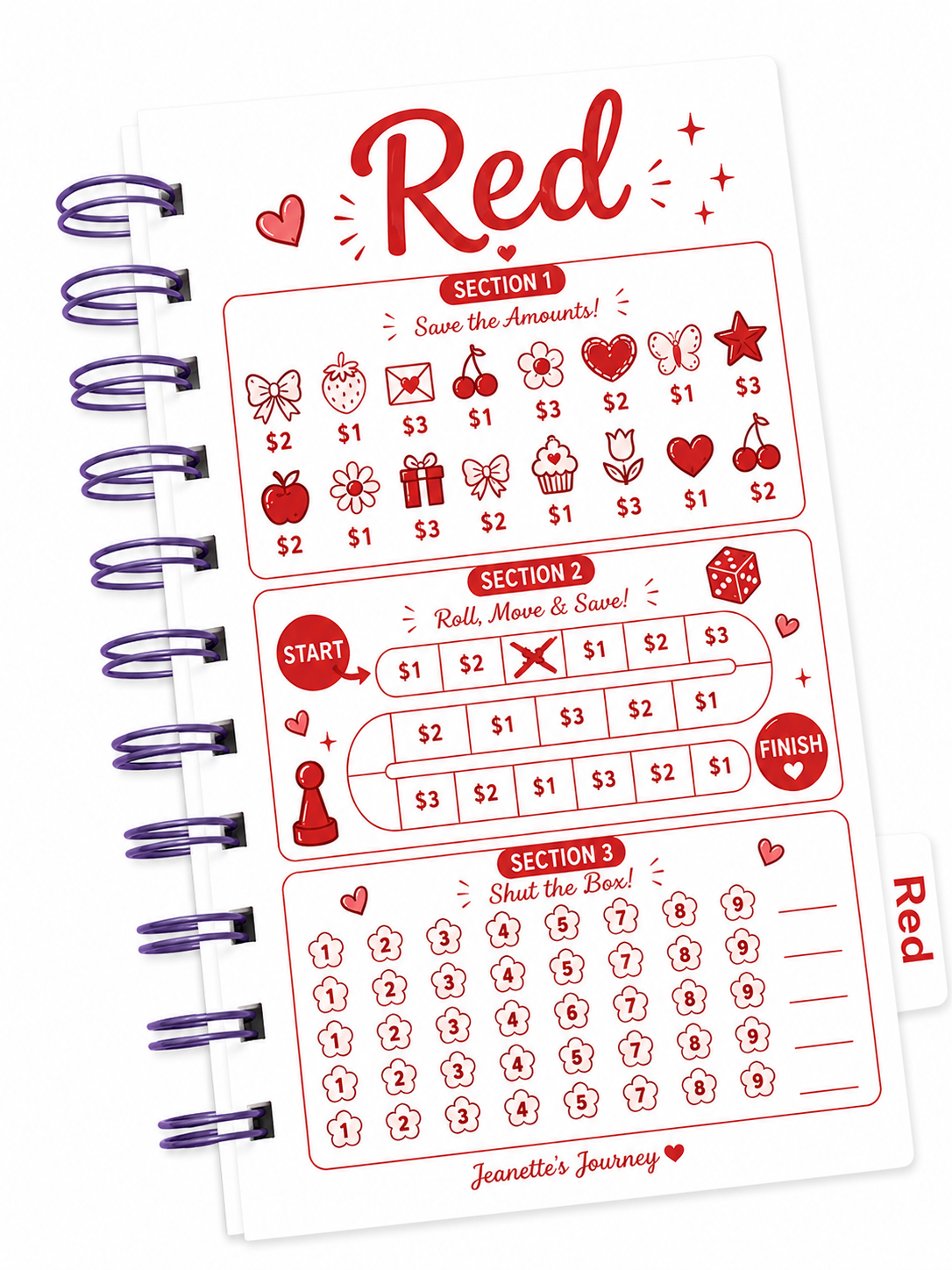 Colorful Dollar Tabbed Book Of Savings| A6 Booklet