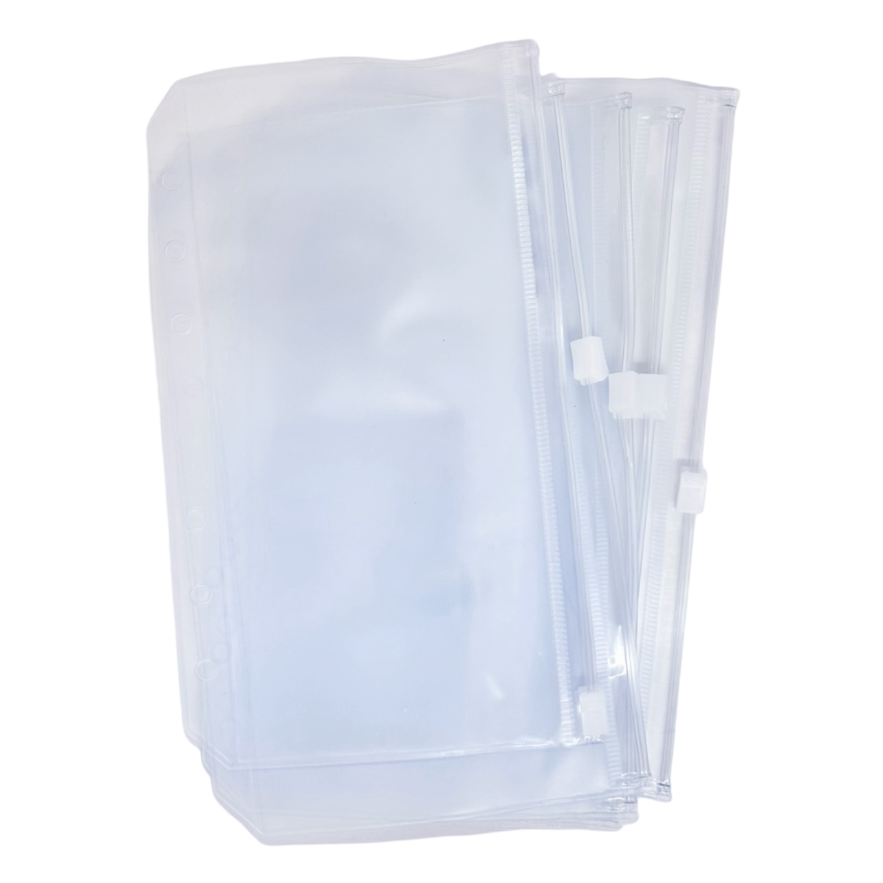 6 Hole Frosted PVC Zippered Envelopes (6 count)