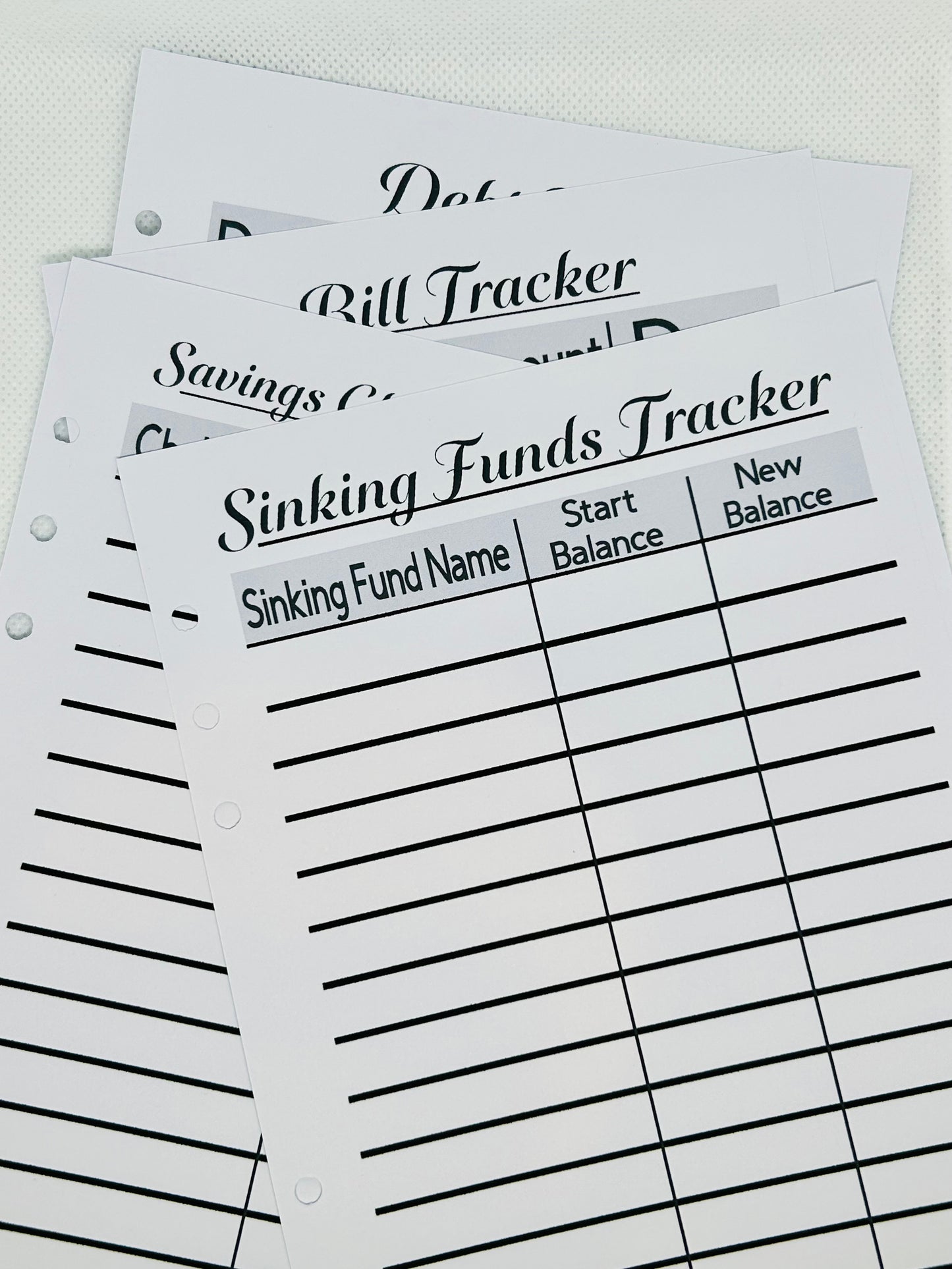 Funds Tracker Laminated Pages/ A5 Pages