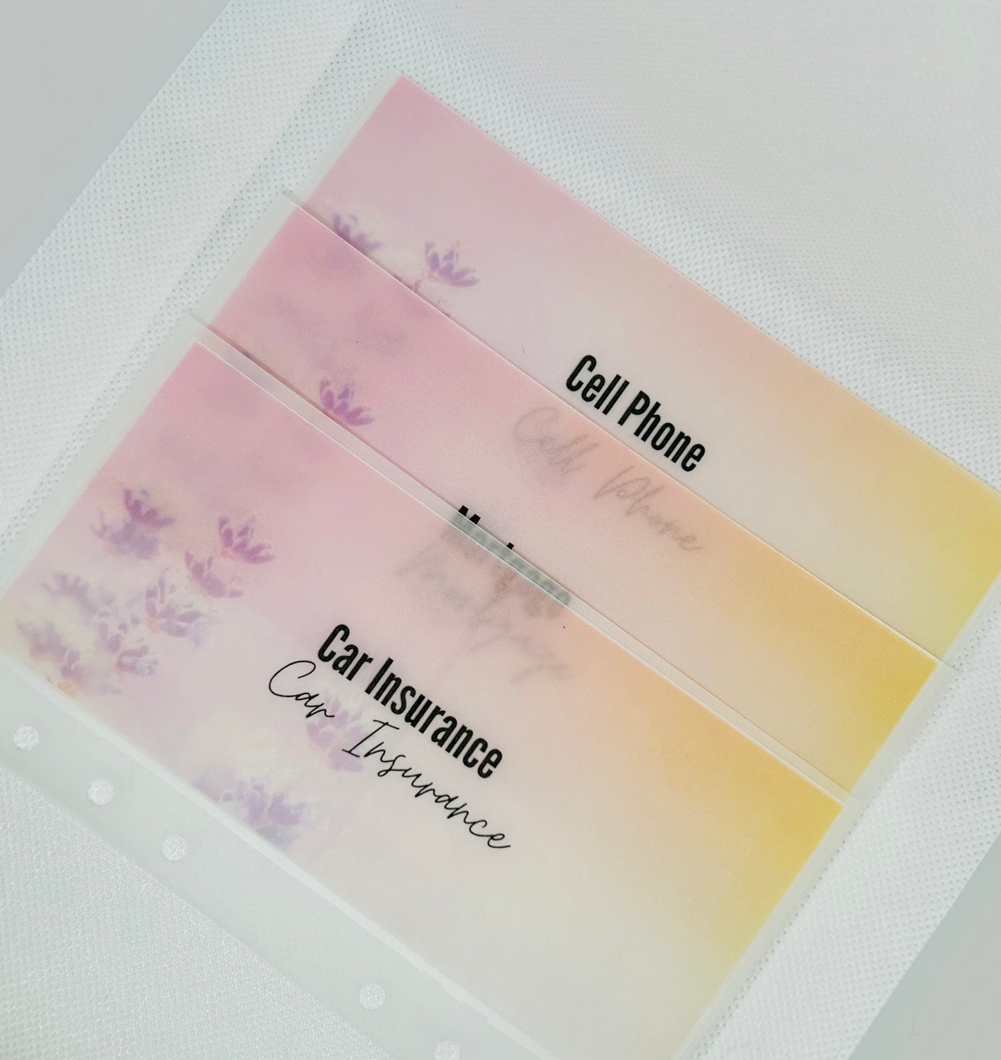 Lavender Matte Vellum Cash Envelopes/ A6